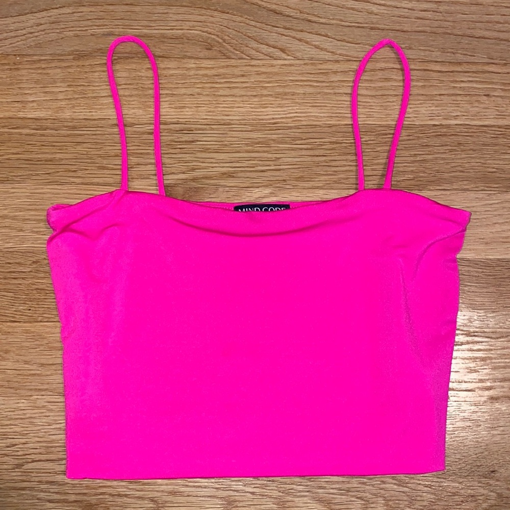 Fashion Nova Mind Code Neon Pink Cropped Top